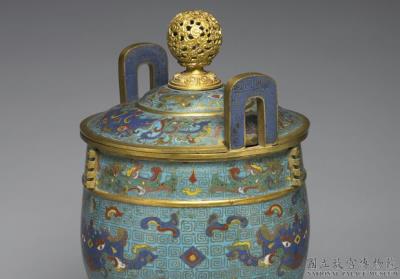 图片[2]-Copper ding-shaped incense burner in cloisonne enamels, Qing dynasty (1644-1911)-China Archive